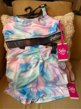 Justice Pastel Tie-Dye Dance Set - Pink, Blue, Purple, Mint